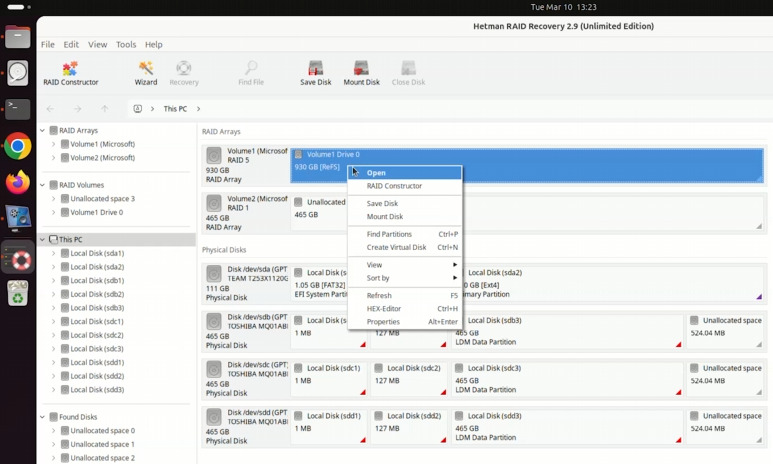 Hetman RAID Recovery: виявлений RAID 5