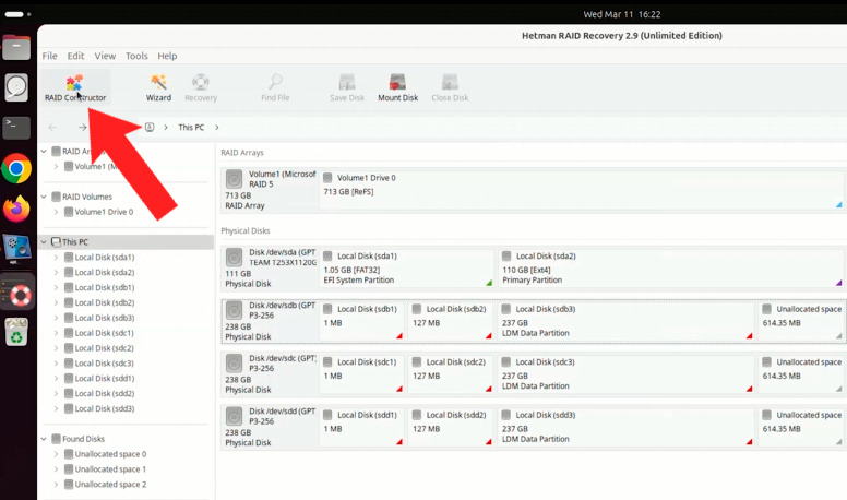 Hetman RAID Recovery: відкрийте інструмент RAID Constructor