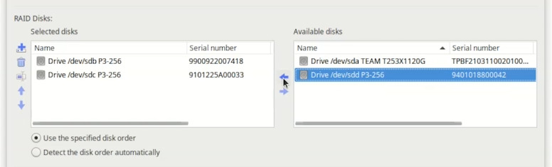 Hetman RAID Recovery: в полі Available disks виберіть накопичувачі