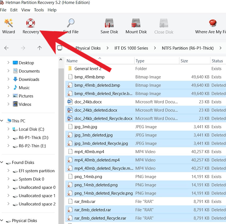 Hetman Partition Recovery: اختر الملفات المطلوبة وانقر استعادة Hetman Partition Recovery: اختر الملفات المطلوبة وانقر استعادة