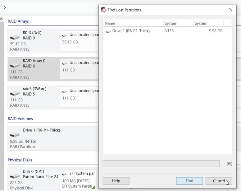Hetman RAID Recovery: وظيفة البحث عن الأقسام لـ RAID 6 Hetman RAID Recovery: وظيفة البحث عن الأقسام لـ RAID 6