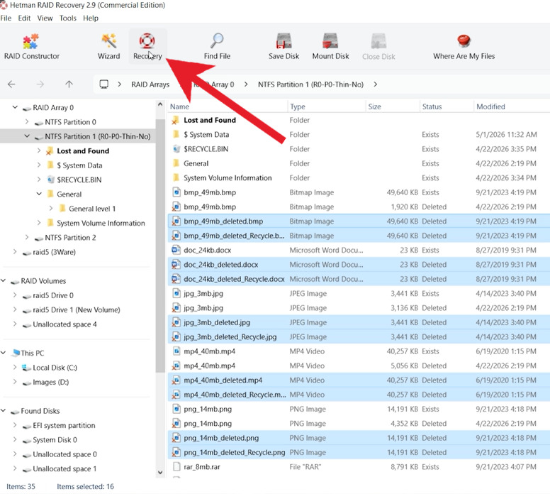 Hetman RAID Recovery: ملفات من المصفوفة المعاد تجميعها بواسطة RAID Constructor Hetman RAID Recovery: ملفات من المصفوفة المعاد تجميعها بواسطة RAID Constructor
