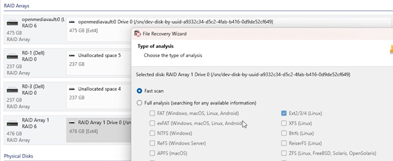 Hetman RAID Recovery: starting scan of manually assembled RAID6 array Hetman RAID Recovery: starting scan of manually assembled RAID6 array