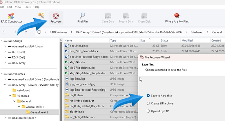 Hetman RAID Recovery: saving recovered RAID array data Hetman RAID Recovery: saving recovered RAID array data