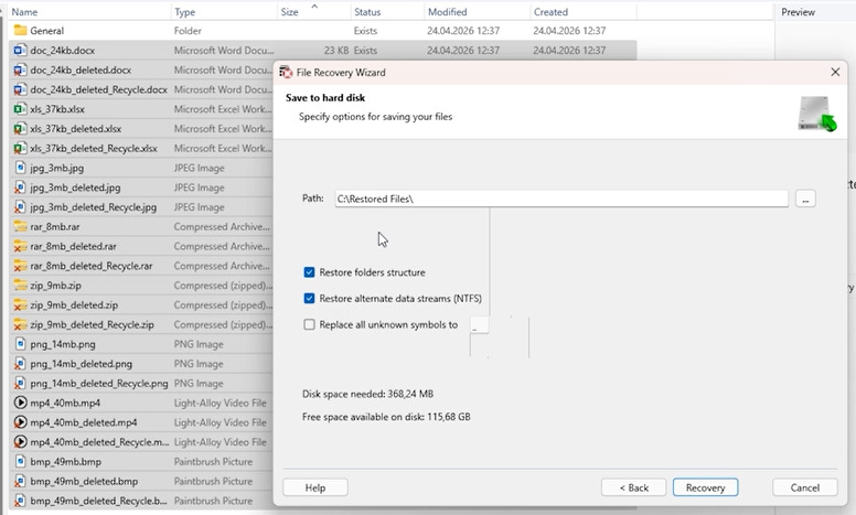 Hetman RAID Recovery: setting path to save recovered files Hetman RAID Recovery: setting path to save recovered files