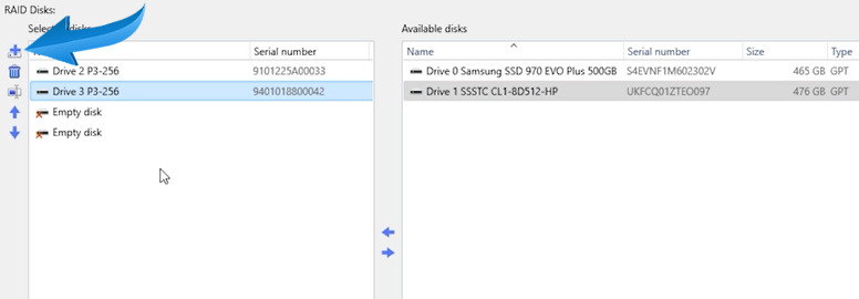 Hetman RAID Recovery: setting array disks in RAID Constructor Hetman RAID Recovery: setting array disks in RAID Constructor