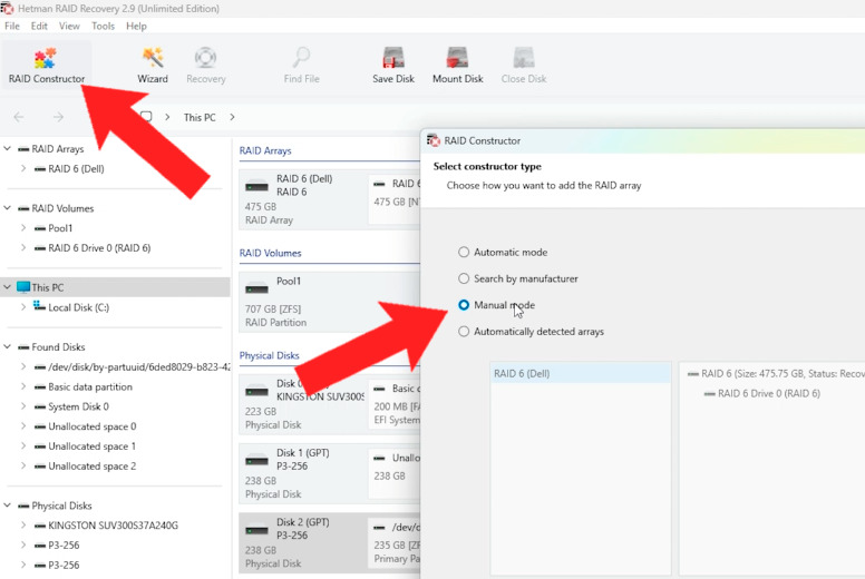 Hetman RAID Recovery: скористайтесь RAID Constructor