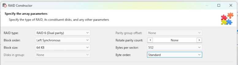 Hetman RAID Recovery: типові значення для більшості конфігурацій Dell PERC H700