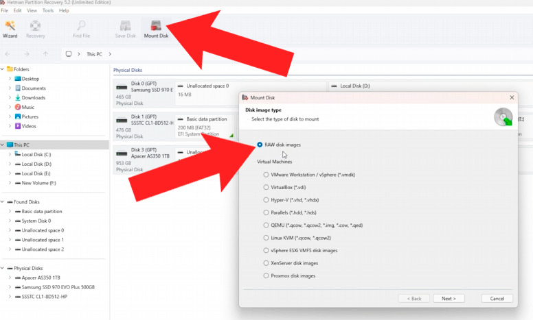 Hetman Partition Recovery: mounting a disk image Hetman Partition Recovery: mounting a disk image