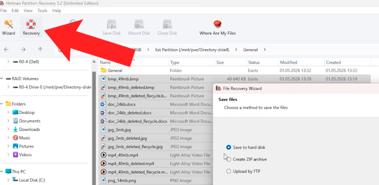 Hetman Partition Recovery: saving recovered files from an Ext4 disk Hetman Partition Recovery: saving recovered files from an Ext4 disk