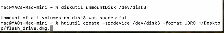 macOS Terminal: diskutil unmountDisk and hdiutil create macOS Terminal: diskutil unmountDisk and hdiutil create