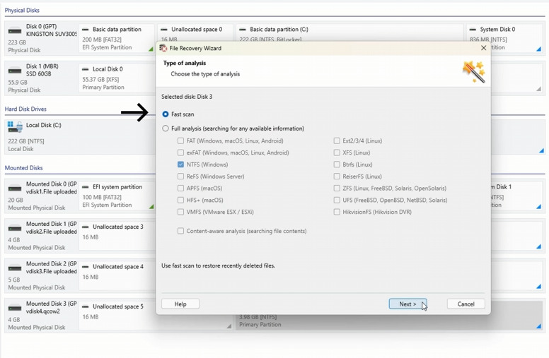 Hetman RAID Recovery: Fast scan Hetman RAID Recovery: Fast scan