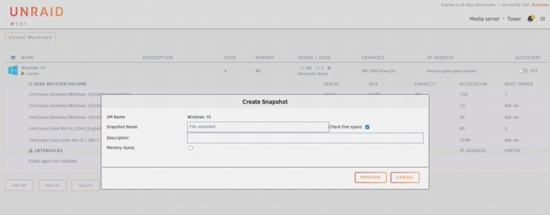 Unraid: creating snapshots Unraid: creating snapshots