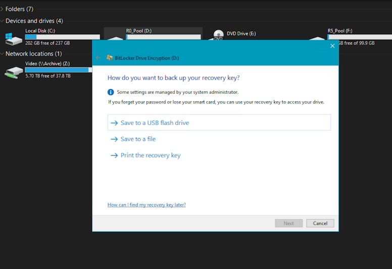 BitLocker Drive Encryption: варіанти збереження ключа відновлення BitLocker Drive Encryption: варіанти збереження ключа відновлення