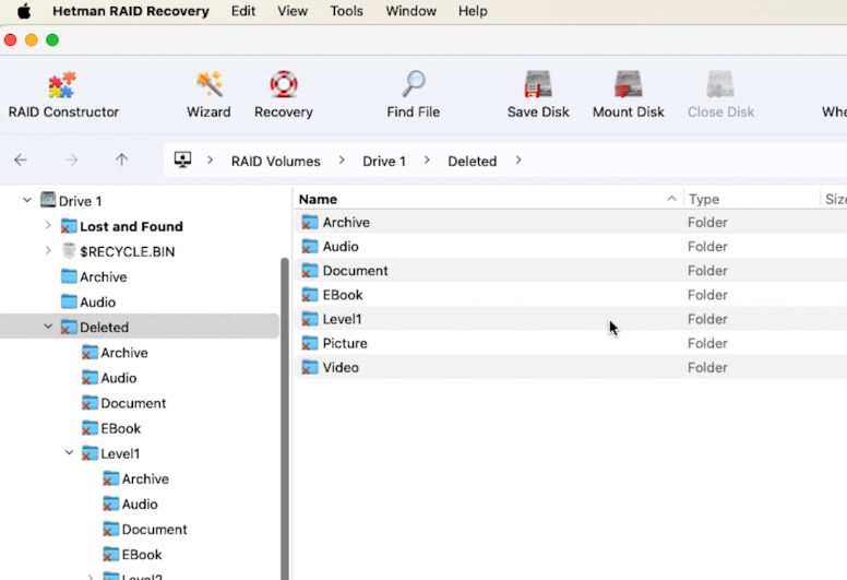Hetman RAID Recovery: видалені дані позначені індикатором червоного хрестика Hetman RAID Recovery: видалені дані позначені індикатором червоного хрестика