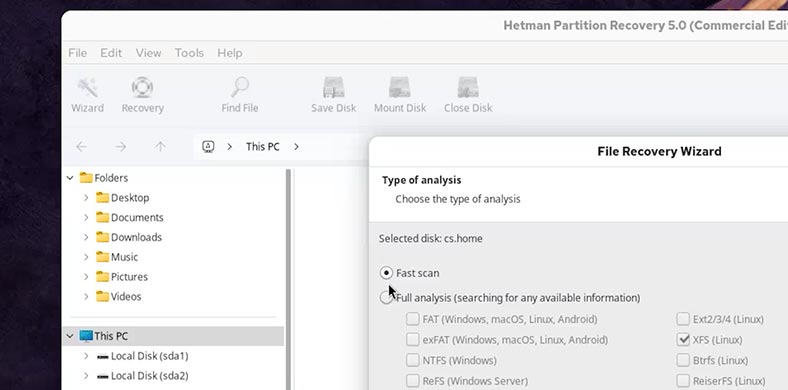 Hetman Partition Recovery: Швидке сканування