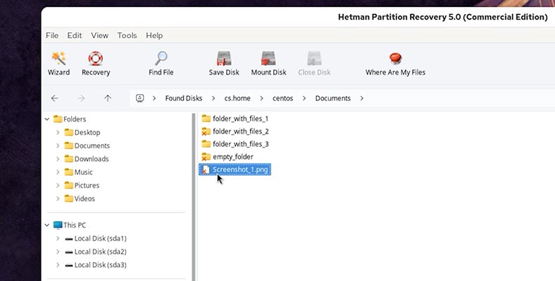 Hetman Partition Recovery: Програма виявила видалені файли та папки