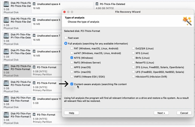 Hetman RAID Recovery: запустіть Повний аналіз та увімкніть Content-Aware Analysis Hetman RAID Recovery: запустіть Повний аналіз та увімкніть Content-Aware Analysis