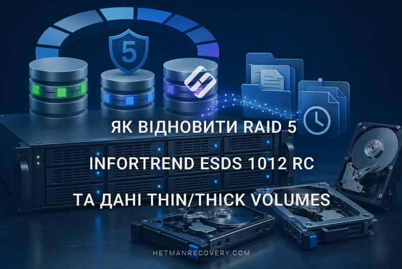 Як відновити RAID 5 Infortrend ESDS 1012 RC та дані Thin/Thick Volumes