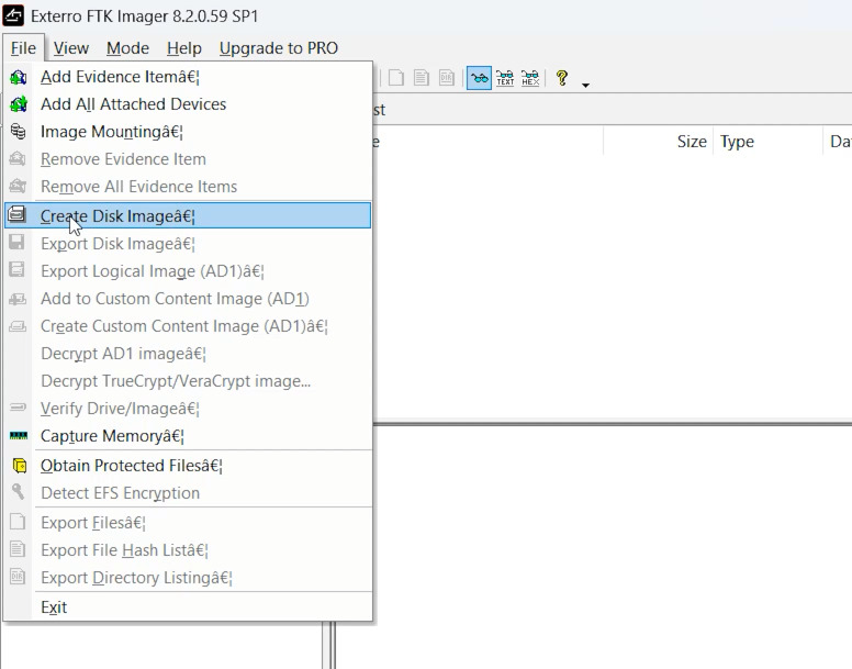 Exterro FTK Imager: Create Disk Image Exterro FTK Imager: Create Disk Image