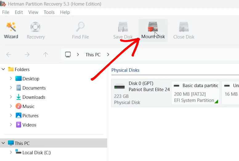 Hetman Partition Recovery: монтування Forensic образу диска Hetman Partition Recovery: монтування Forensic образу диска
