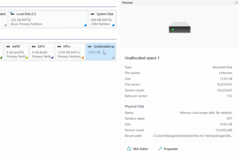 Hetman Partition Recovery : analyse d’une partition supprimée