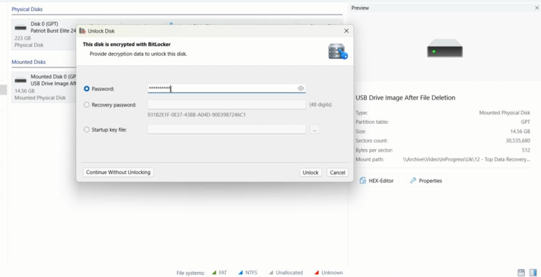 Hetman Partition Recovery : déverrouillage d’un lecteur chiffré