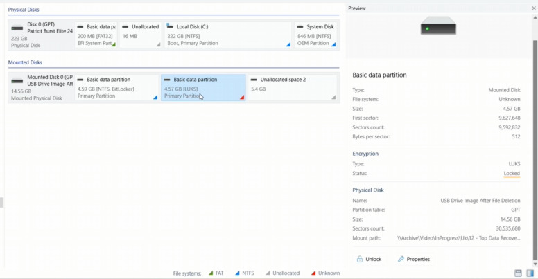Hetman Partition Recovery : partition de données de base