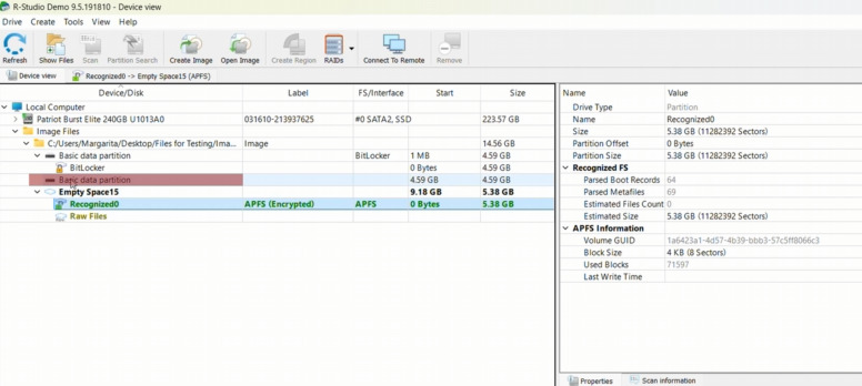 R-Studio : absence de prise en charge de LUKS