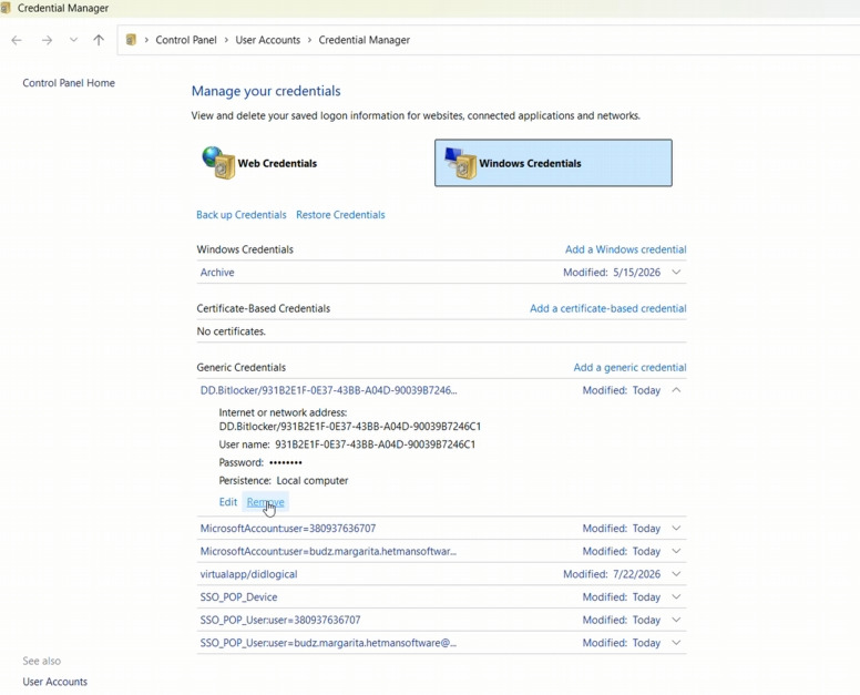Gestionnaire d’identifiants Windows