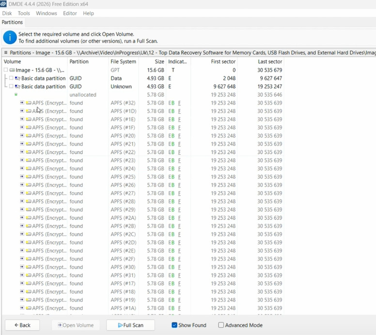 DMDE n’a pas détecté les partitions BitLocker et LUKS