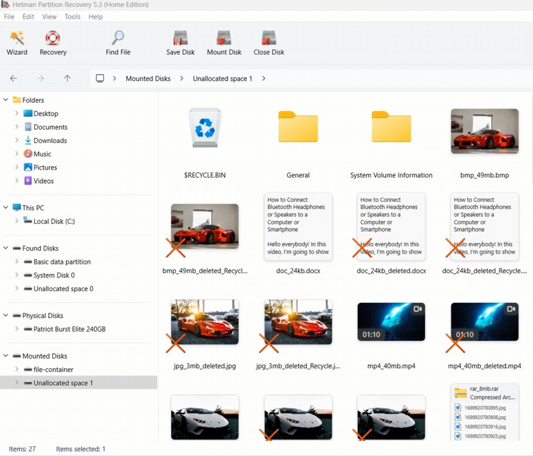 Hetman Partition Recovery: Dateien vom VeraCrypt-Datenträger
