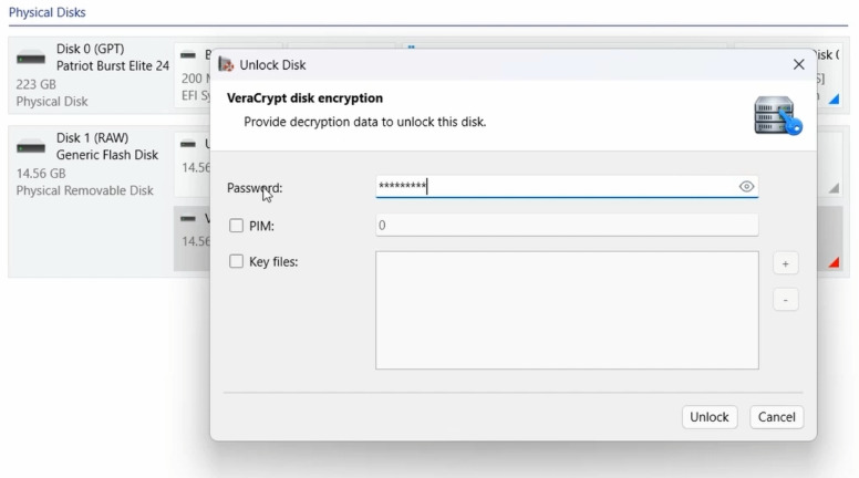 Hetman Partition Recovery: Die erforderlichen Daten zum Entsperren von VeraCrypt eingeben