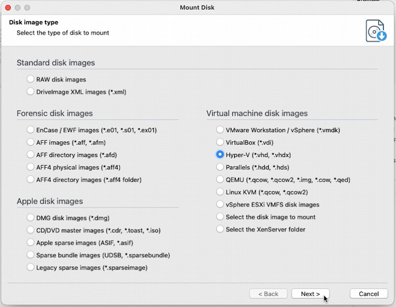 Hetman RAID Recovery: подключение диска Hyper-V
