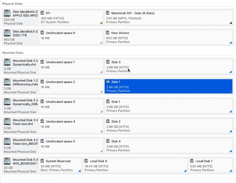 Hetman RAID Recovery: подключенные диски Hyper-V
