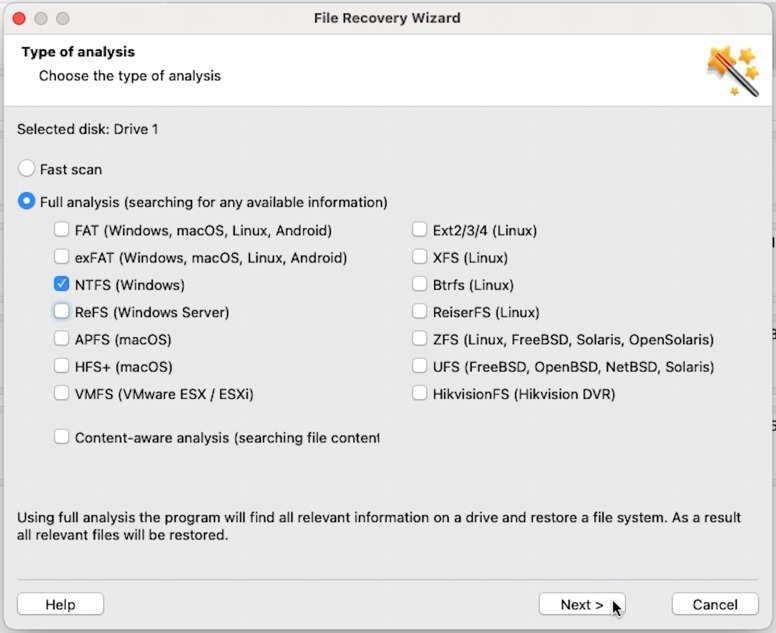 Hetman RAID Recovery: сканирование диска NTFS