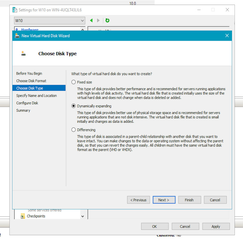Типы виртуальных дисков Hyper-V