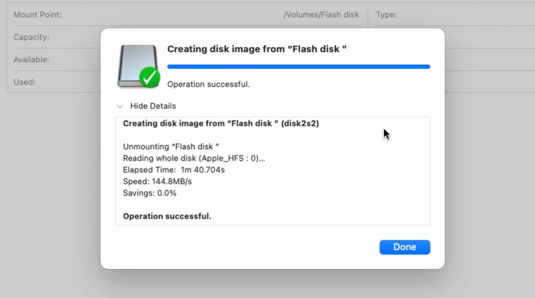Création d’une image DMG dans macOS