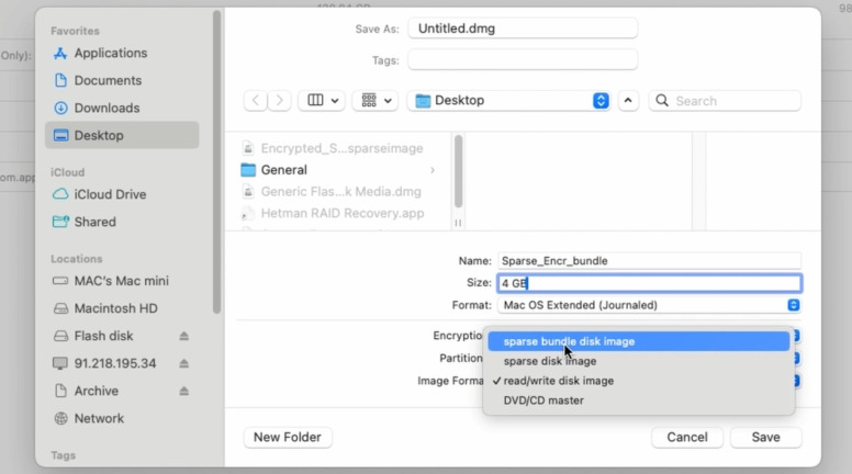 Création d’une image Sparsebundle dynamique dans macOS