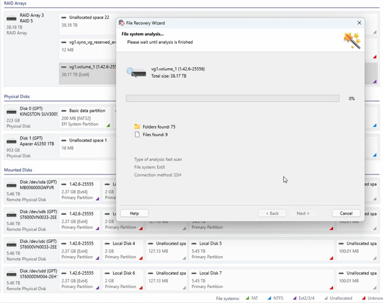 Hetman RAID Recovery : analyse du tableau RAID 5 assemblé manuellement Hetman RAID Recovery : analyse du tableau RAID 5 assemblé manuellement