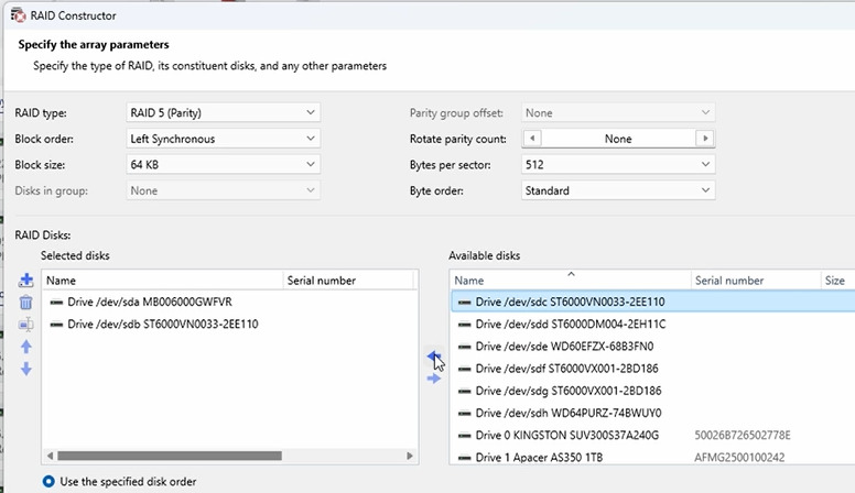 Hetman RAID Recovery : paramètres Synology RAID 5 Hetman RAID Recovery : paramètres Synology RAID 5