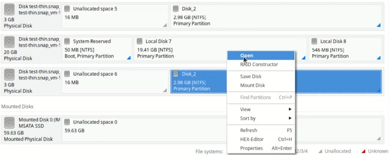 Hetman RAID Recovery: Snapshot eines zusätzlichen Laufwerks einer virtuellen Maschine Hetman RAID Recovery: Snapshot eines zusätzlichen Laufwerks einer virtuellen Maschine