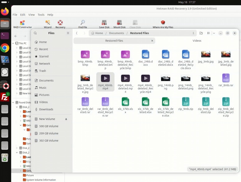 Hetman RAID Recovery: wiederhergestellte Dateien einer virtuellen Maschine Hetman RAID Recovery: wiederhergestellte Dateien einer virtuellen Maschine