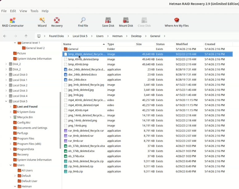 Hetman RAID Recovery: Inhalt von Snapshots einer virtuellen Maschine Hetman RAID Recovery: Inhalt von Snapshots einer virtuellen Maschine