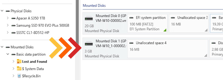 Hetman Partition Recovery: подключенный образ 3 ГБ