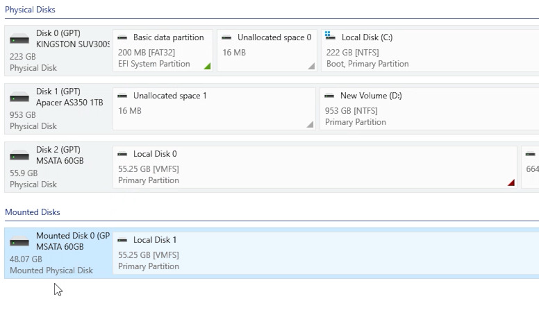 Hetman Partition Recovery: подключенный образ хранилища данных VMFS
