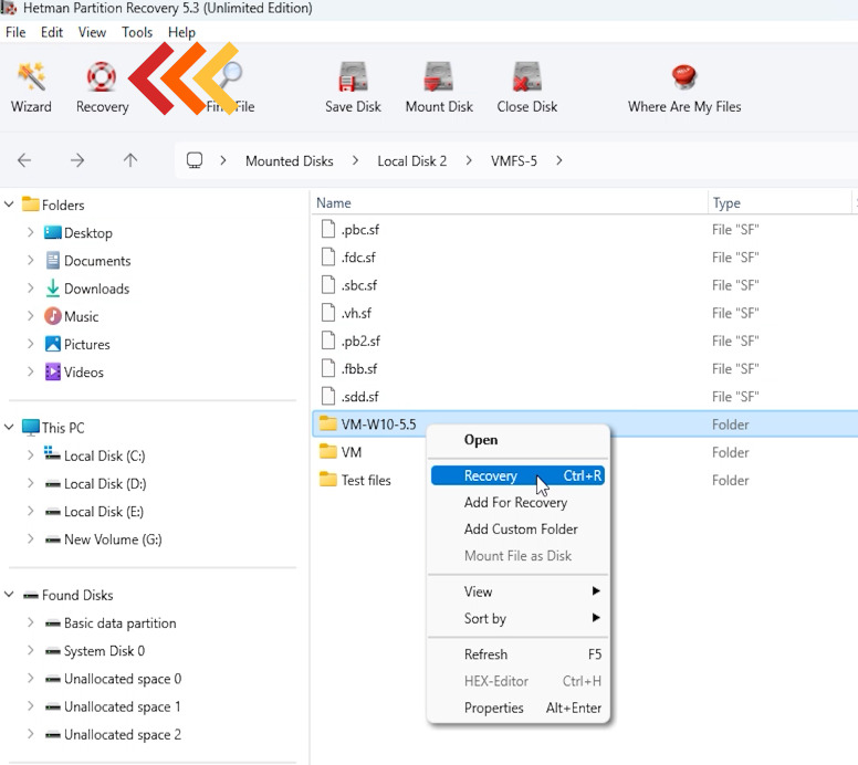 Hetman Partition Recovery: сохранение содержимого VMFS 5