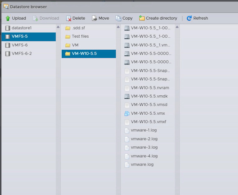 Гипервизор ESXi: обозреватель хранилища данных
