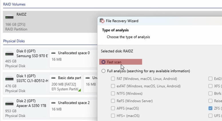 Hetman RAID Recovery: Fast Analysis of RAIDZ Array Hetman RAID Recovery: Fast Analysis of RAIDZ Array