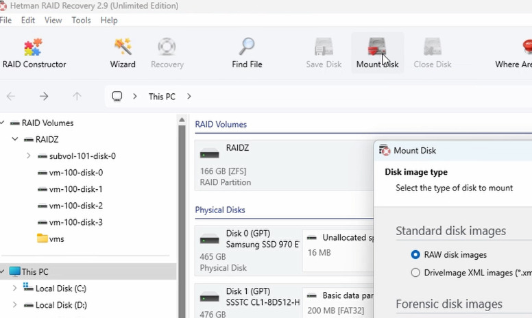 Hetman RAID Recovery: Mounting a Saved ZVOL File Hetman RAID Recovery: Mounting a Saved ZVOL File